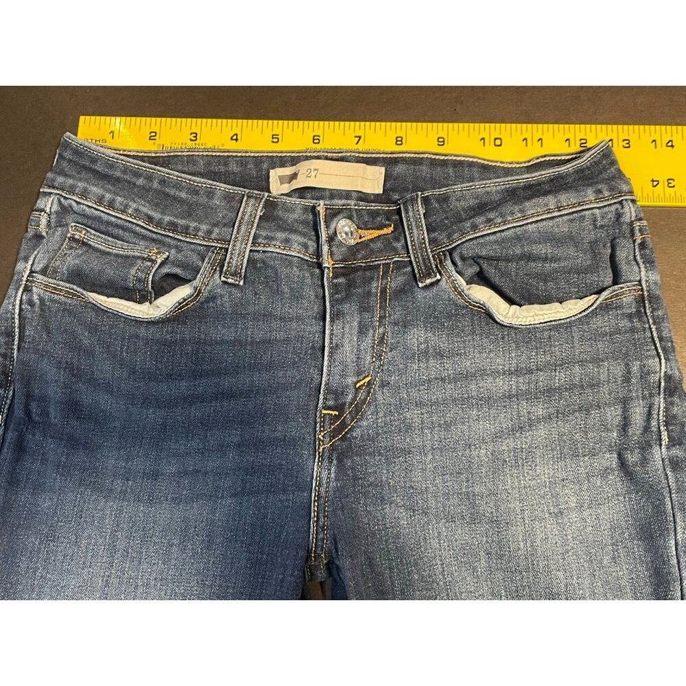 Levi's jeans womens 27 low rise skinny stretch 25 x 30 denim blue - Picture 6 of 12